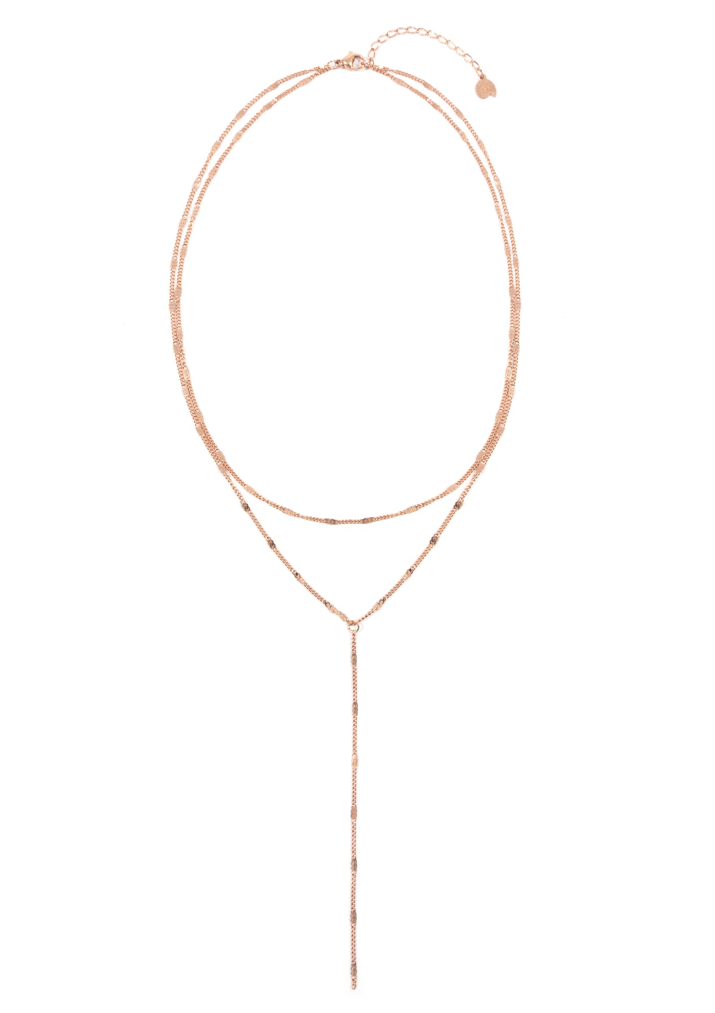 Doppelreihige Y Kette in Rosegold