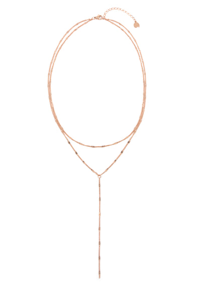 Doppelreihige Y Kette in Rosegold
