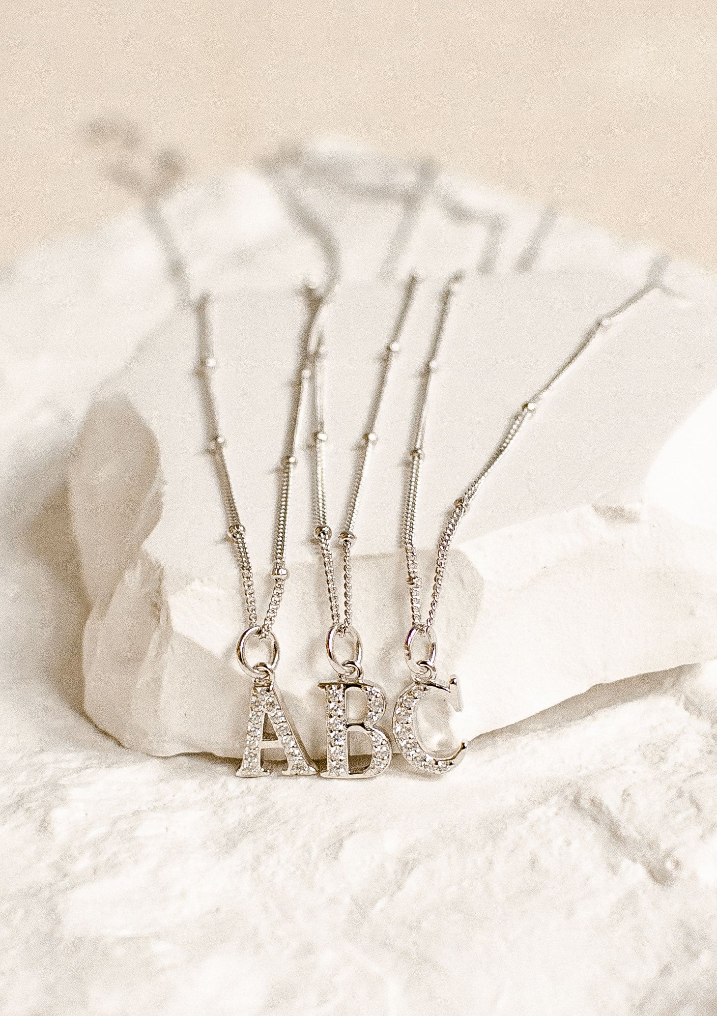 Collar Colgante Letra Plata de Ley 925