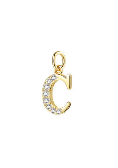 Letter Pendant Sterling Silver Gold