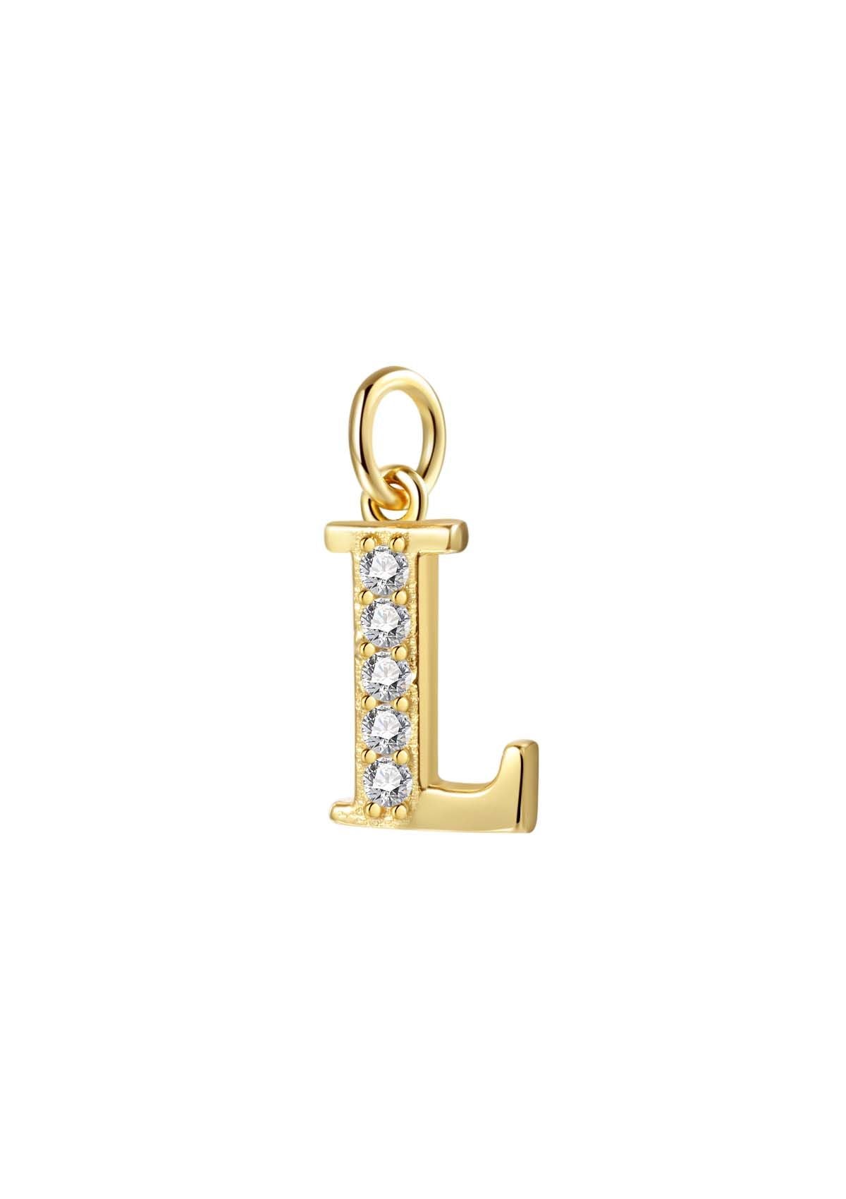 Letter Pendant Sterling Silver Gold