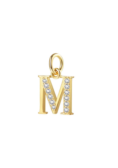 Pendentif Lettre Argent Sterling en Or