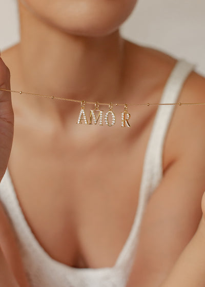 Collier Pendentif Lettre Argent Sterling