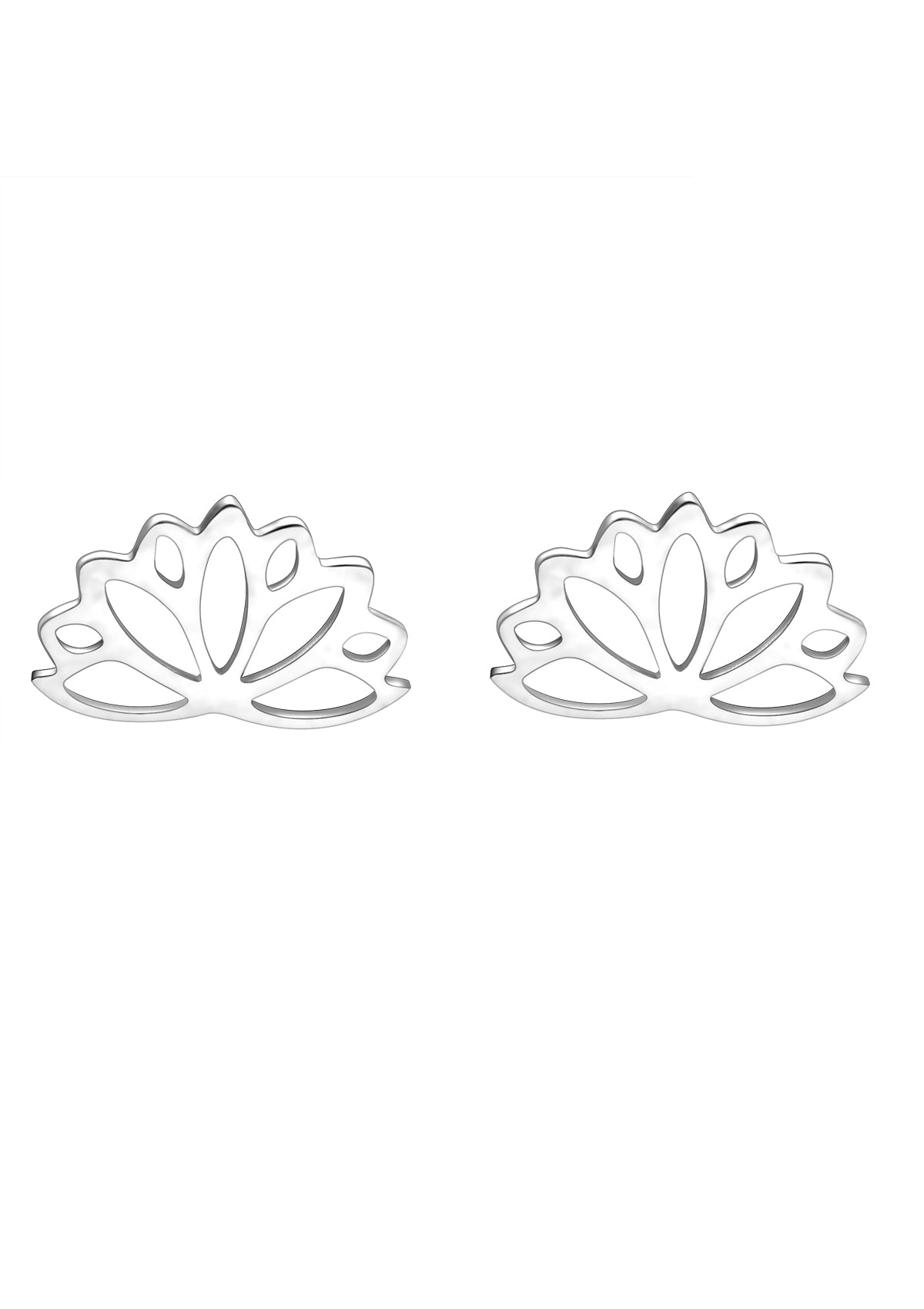 Lotus Stud Earrings Silver