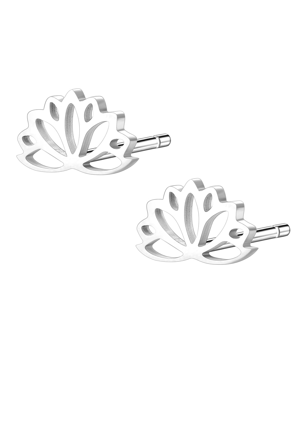 Lotus Stud Earrings Silver