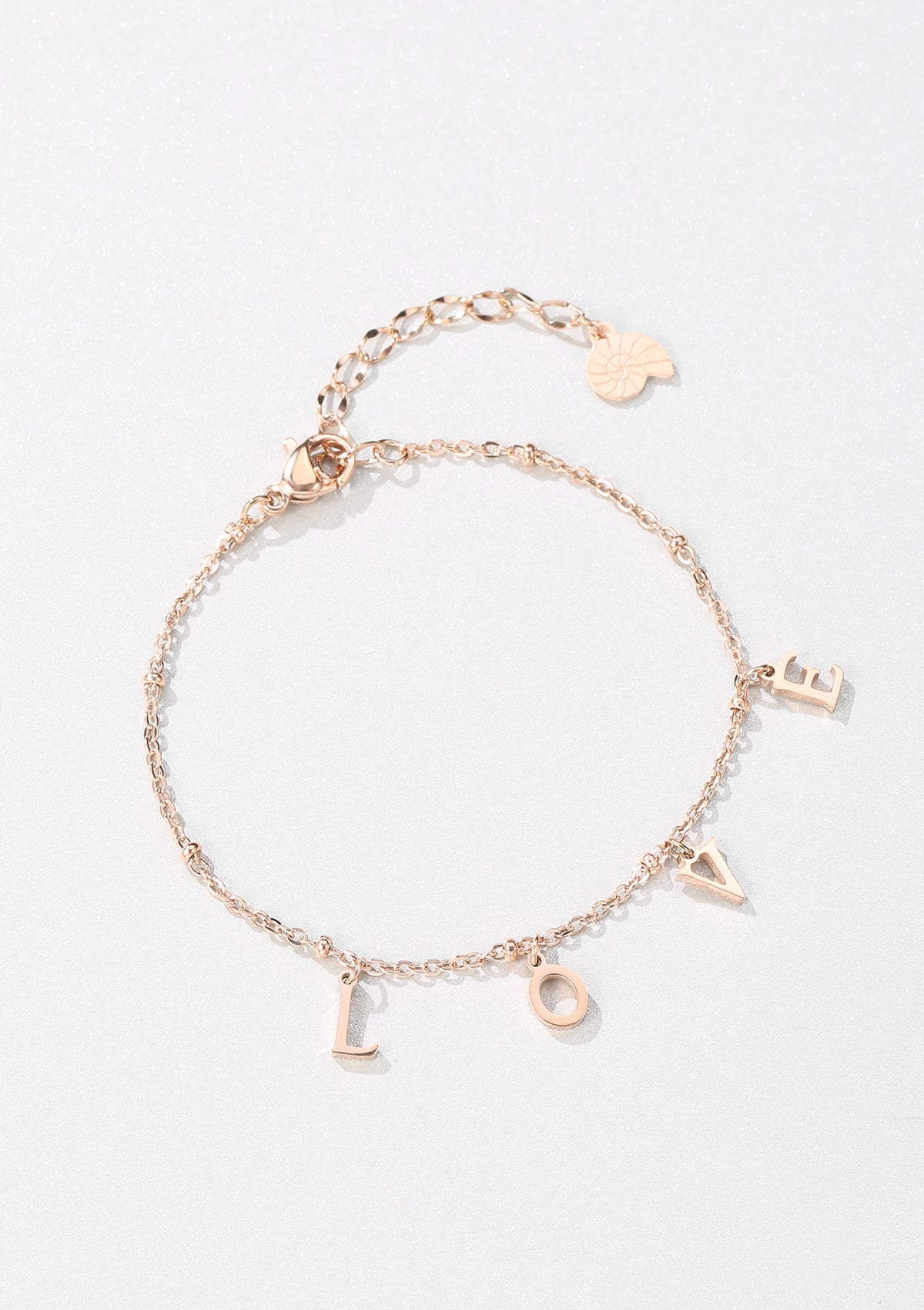 Love Charm Bracelet Rose Gold