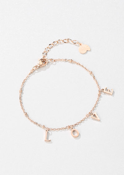 Love Charm Bracelet Rose Gold