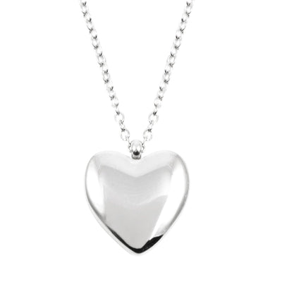 Love Heart Pendant Necklace Silver