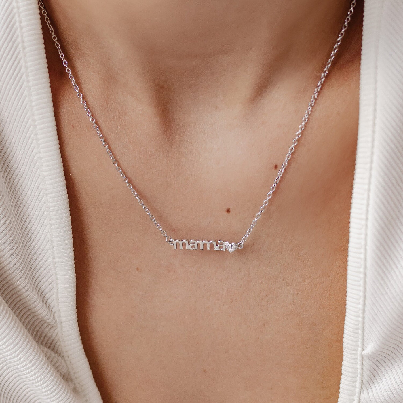 Collar Charms Corazones Mama Plata de Ley 925