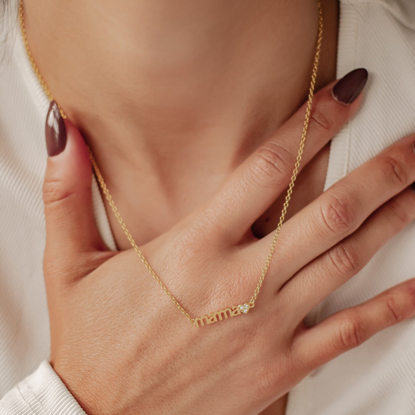 Collar Charms Corazones Mama Plata de Ley 925