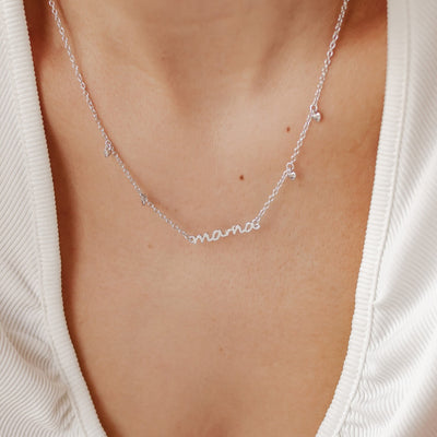 Collier Charms Coeurs Mama Sterling Argent