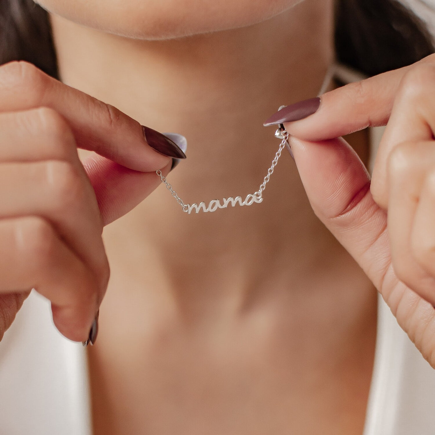 Collier Charms Coeurs Mama Sterling Argent