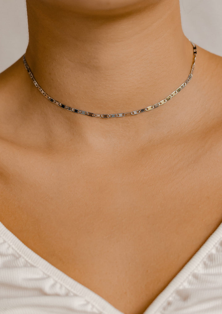 Mariner Chain Choker Necklace Silver