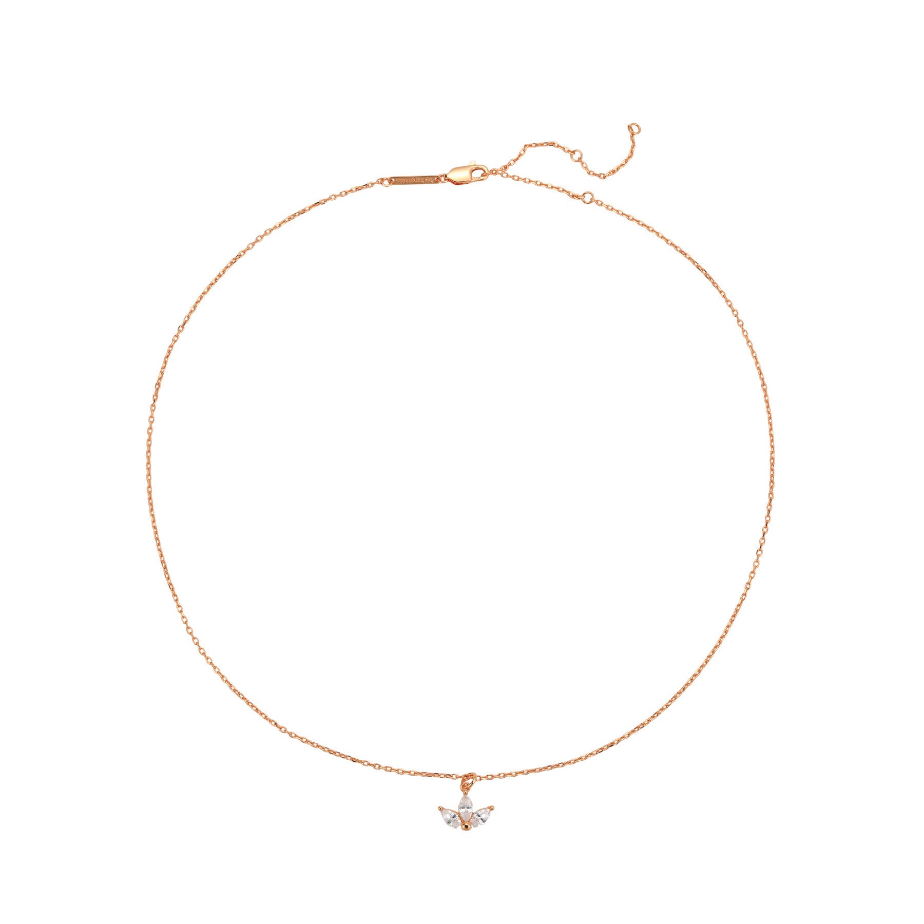 Marquise Flower Pendant Necklace Sterling Silver