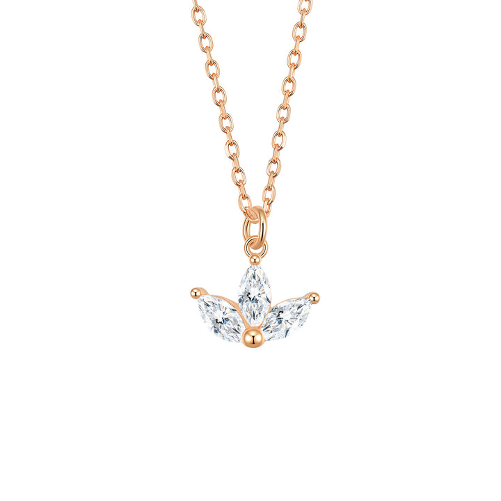 Marquise-Blüten Anhänger Halskette aus Sterlingsilber