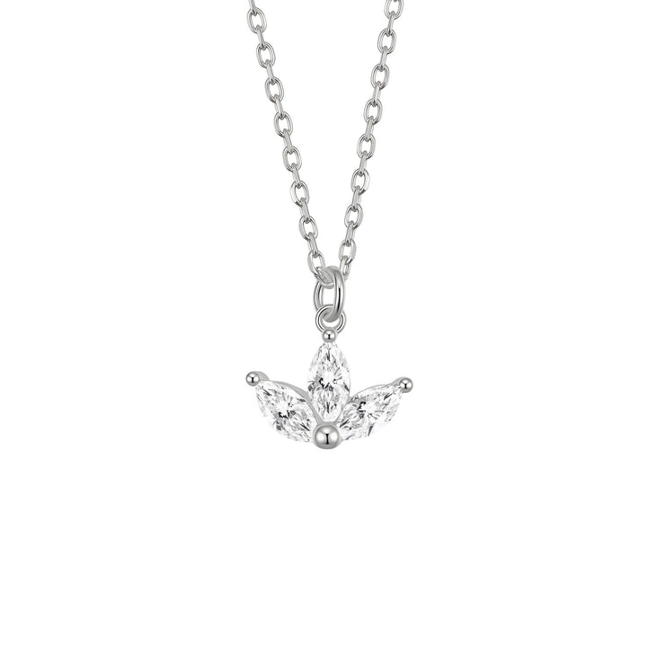 Marquise-Blüten Anhänger Halskette aus Sterlingsilber