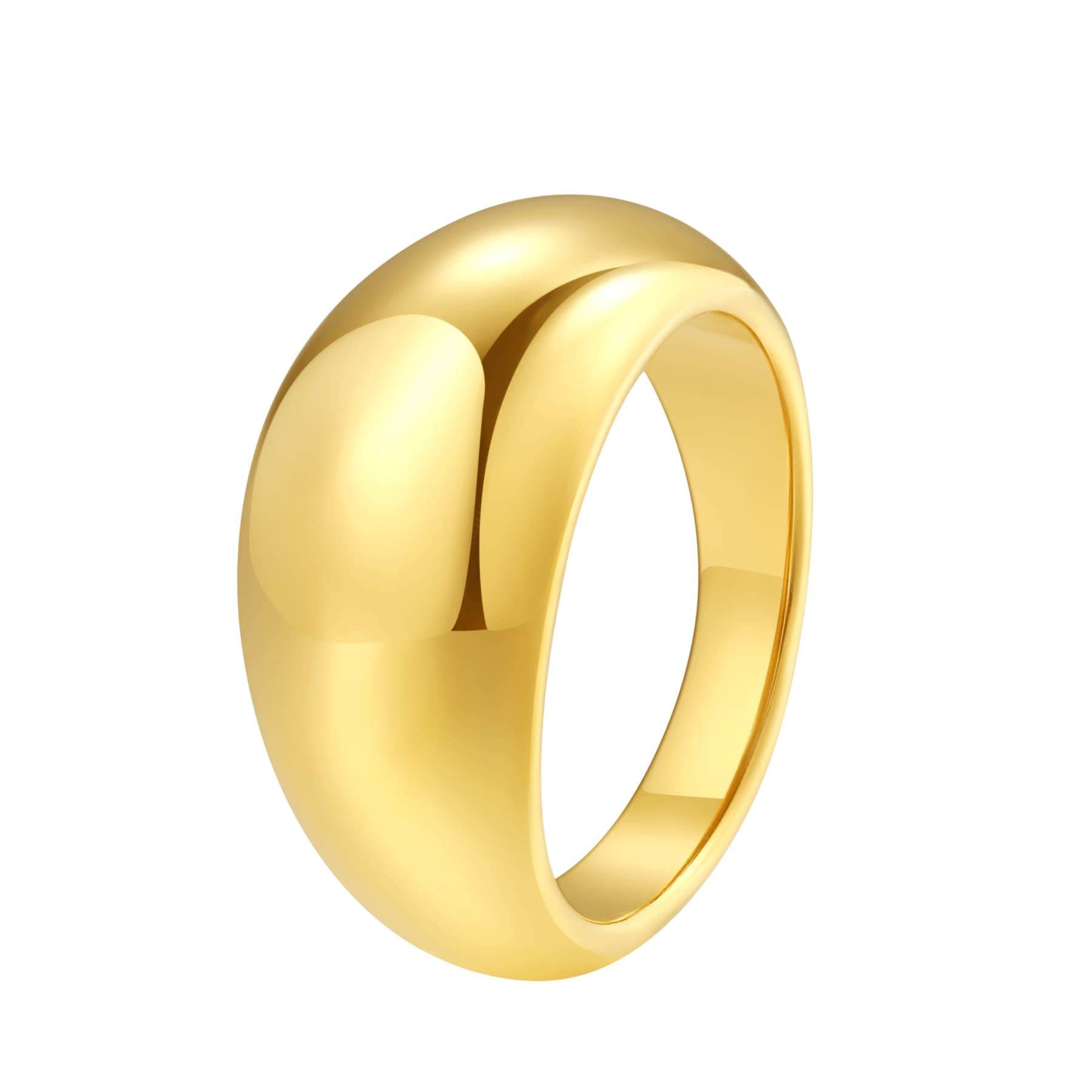 Final sale値下げゴールドリング K18 Dome ring Chunky Gold Ring, 18K Gold Plated Dome Ring, 925 Silver Signet