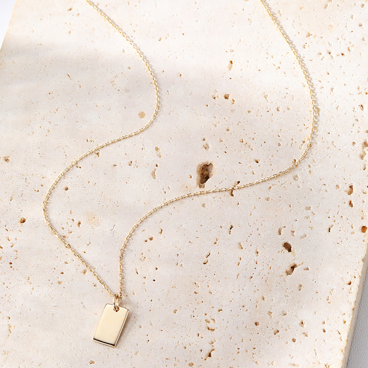 Canvas Pendant Necklace 14K