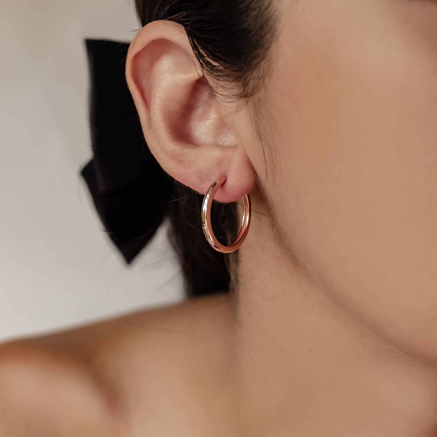 Pendientes Mid Aro Grueso en Plata de Ley 925