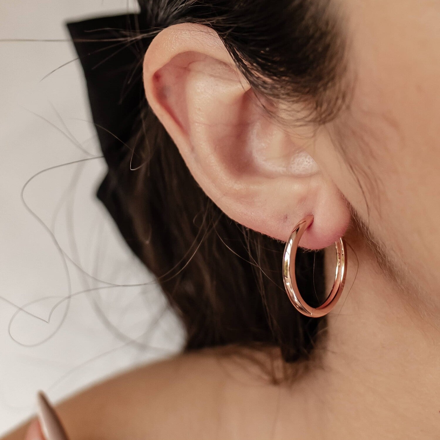 Pendientes Mid Aro Grueso en Plata de Ley 925