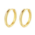 Mid Plain Hoop Earrings Sterling Silver Gold