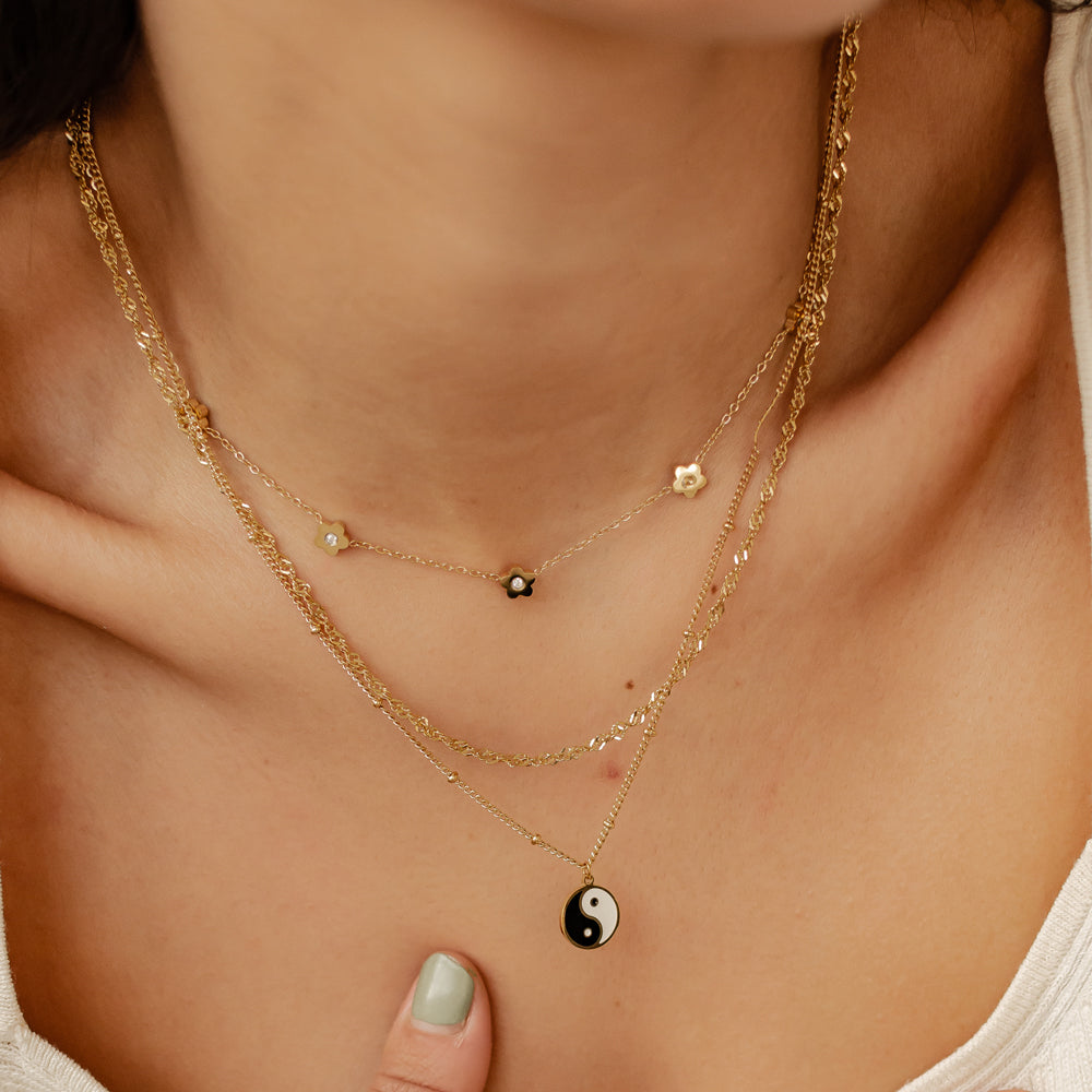 Achtsamkeit Layering Halskette Set