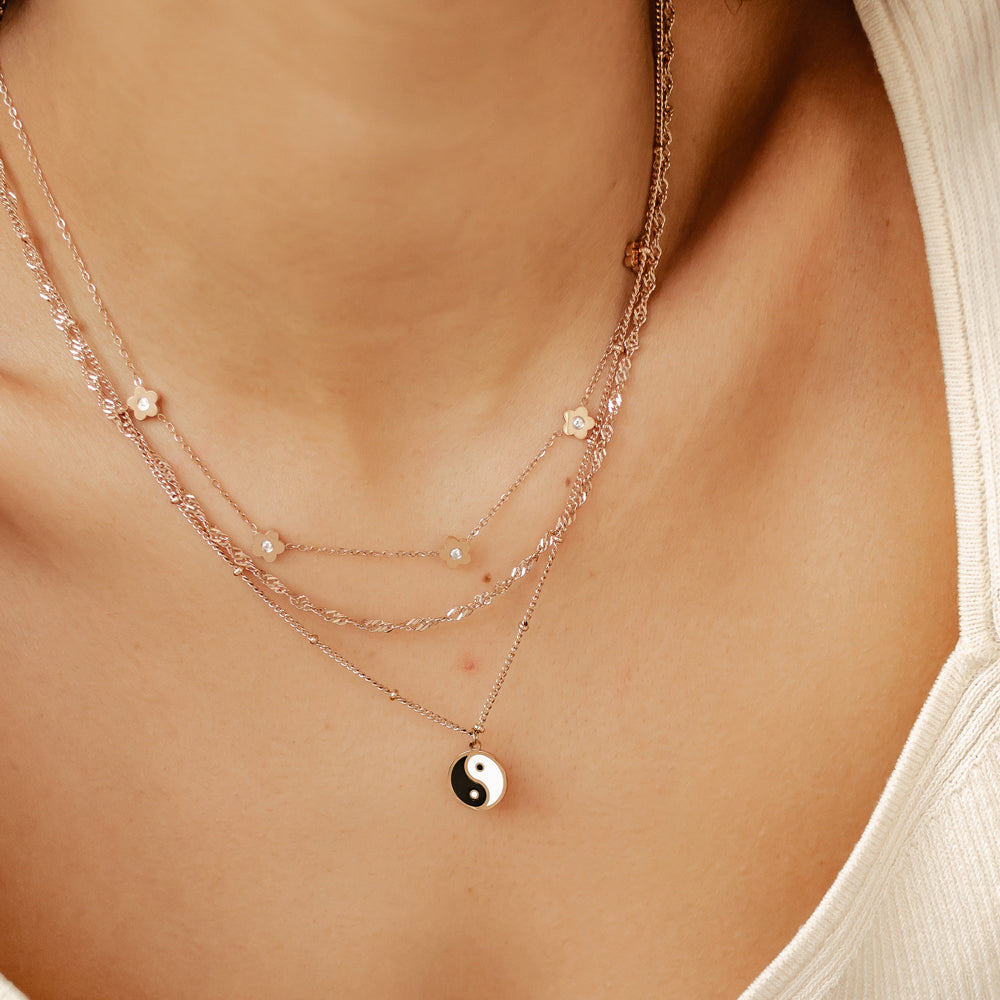 Achtsamkeit Layering Halskette Set