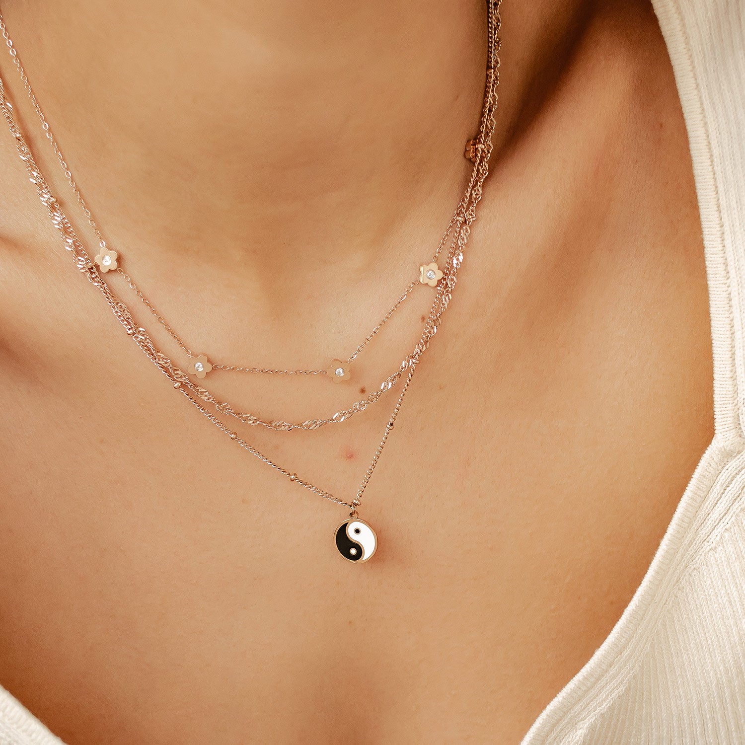 Achtsamkeit Layering Halskette Set