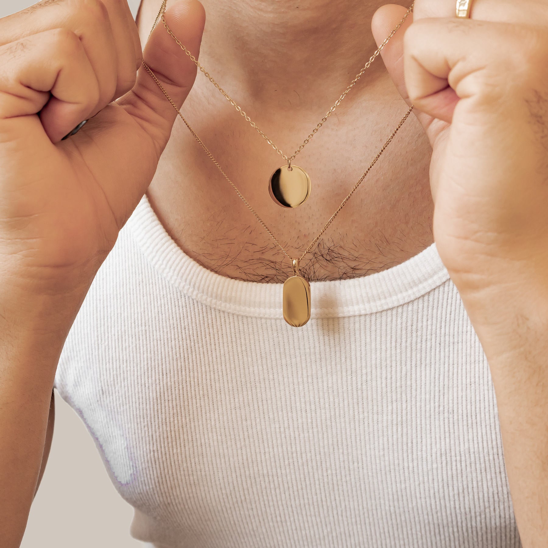Minimalist Disc Pendant Necklace Waterproof