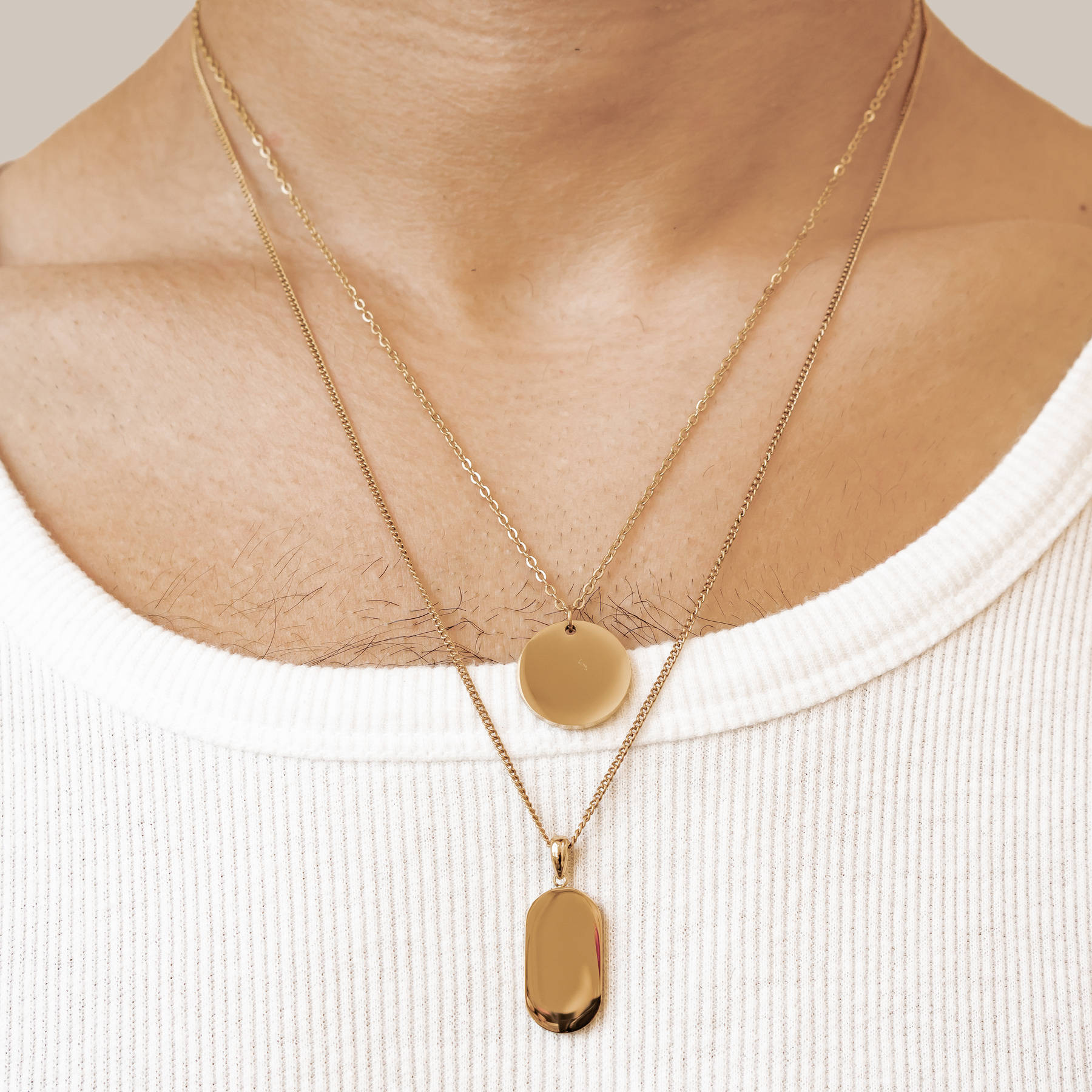 Minimalist Disc Pendant Necklace Waterproof