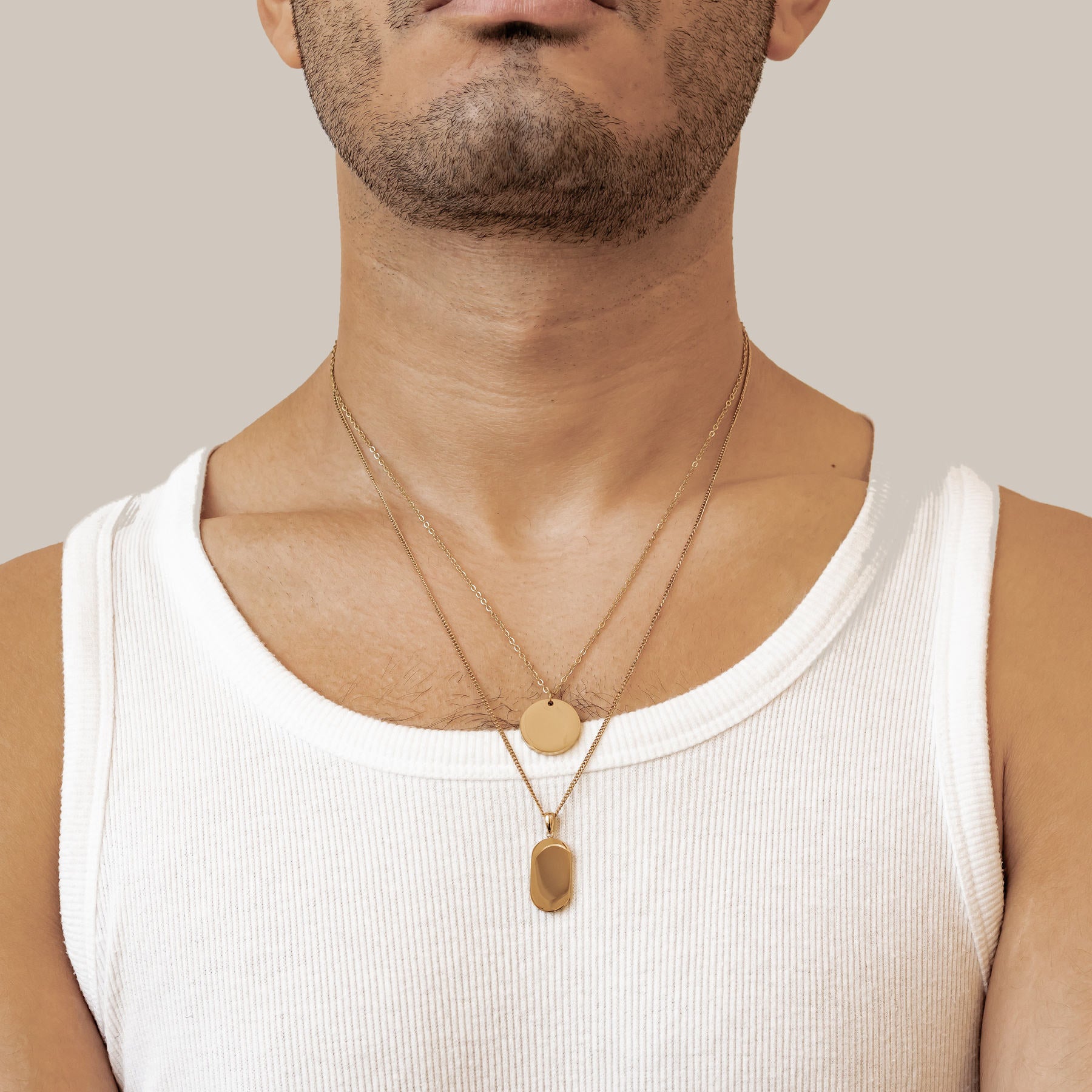 Minimalist Disc Pendant Necklace Waterproof