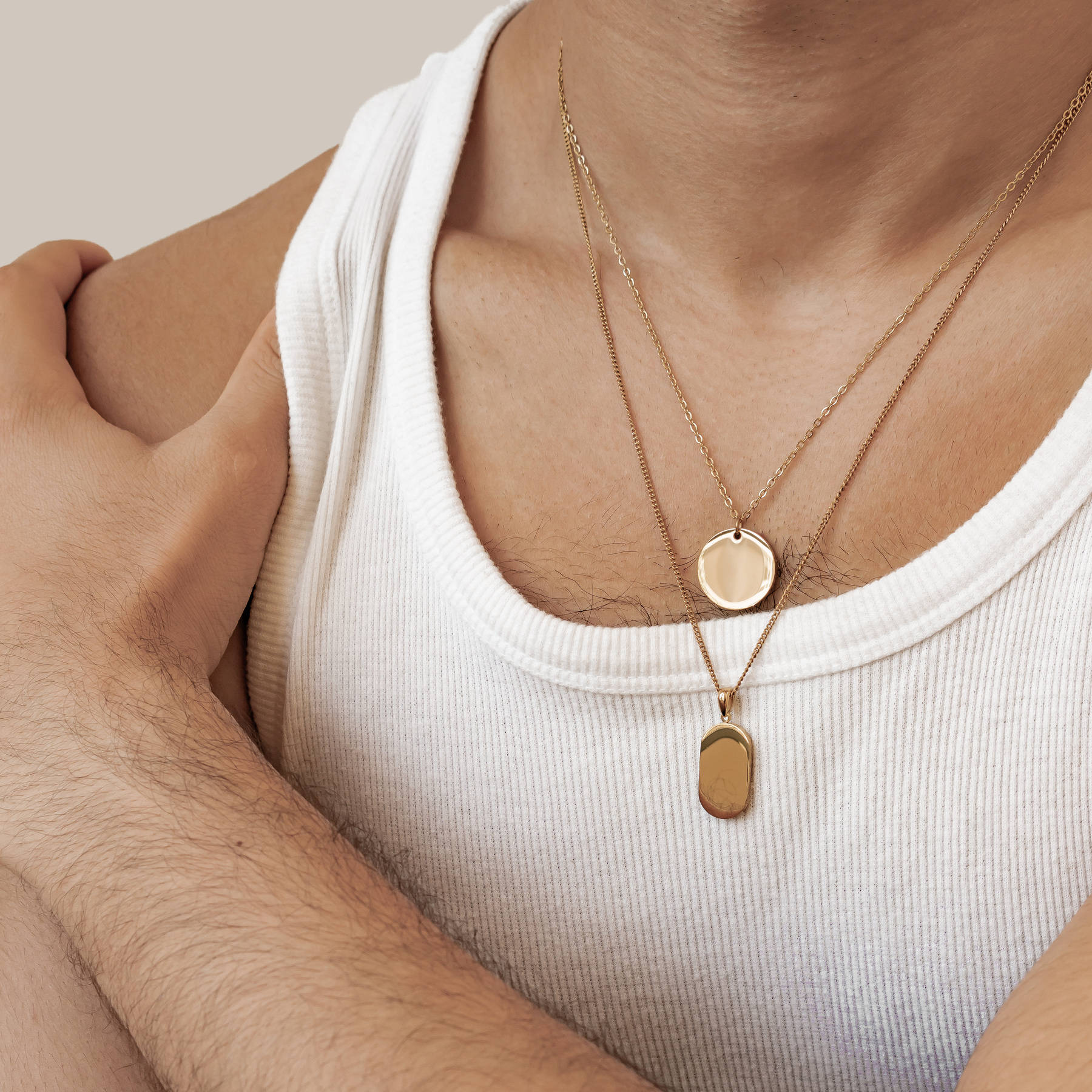 Minimalist Disc Pendant Necklace Waterproof