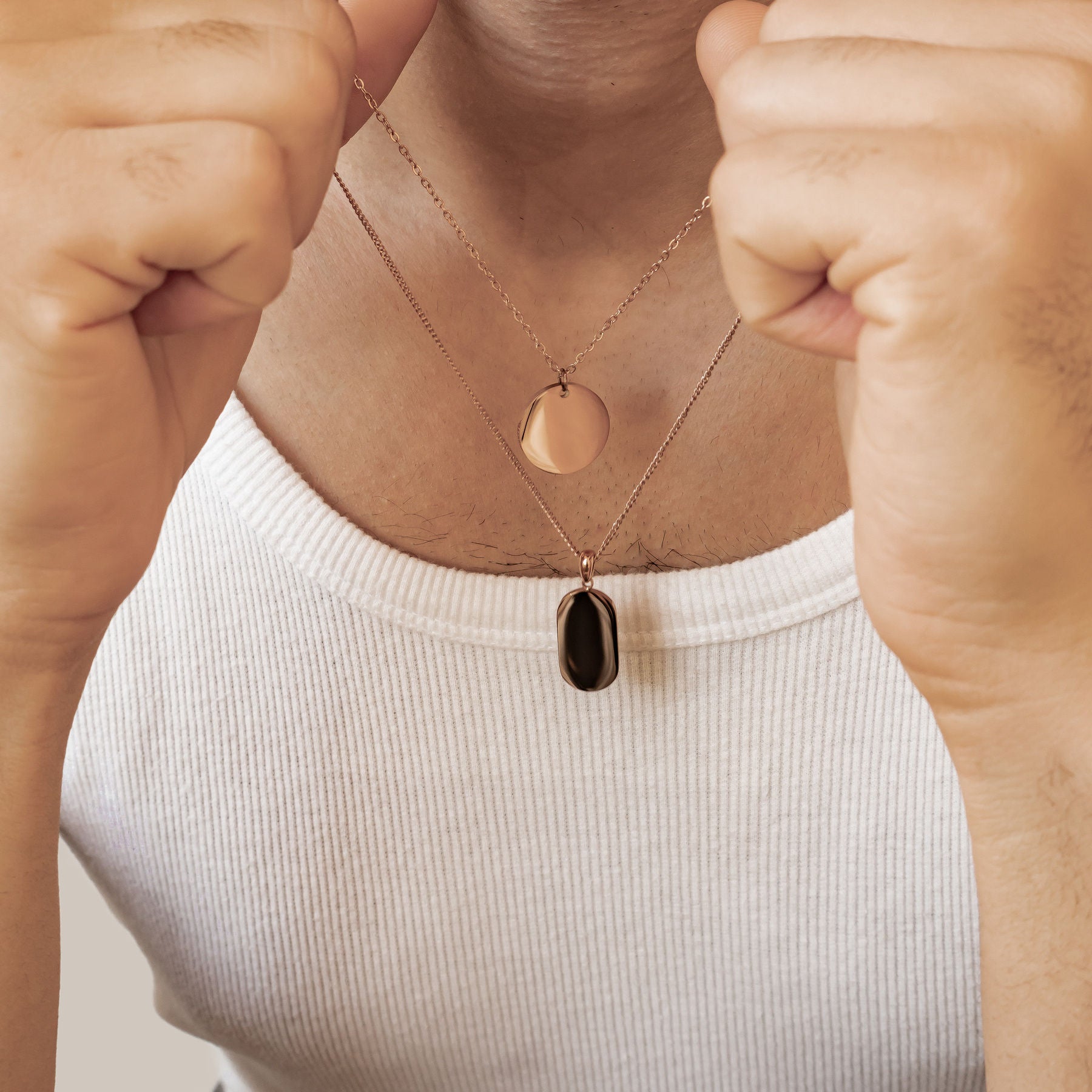 Minimalist Disc Pendant Necklace Waterproof