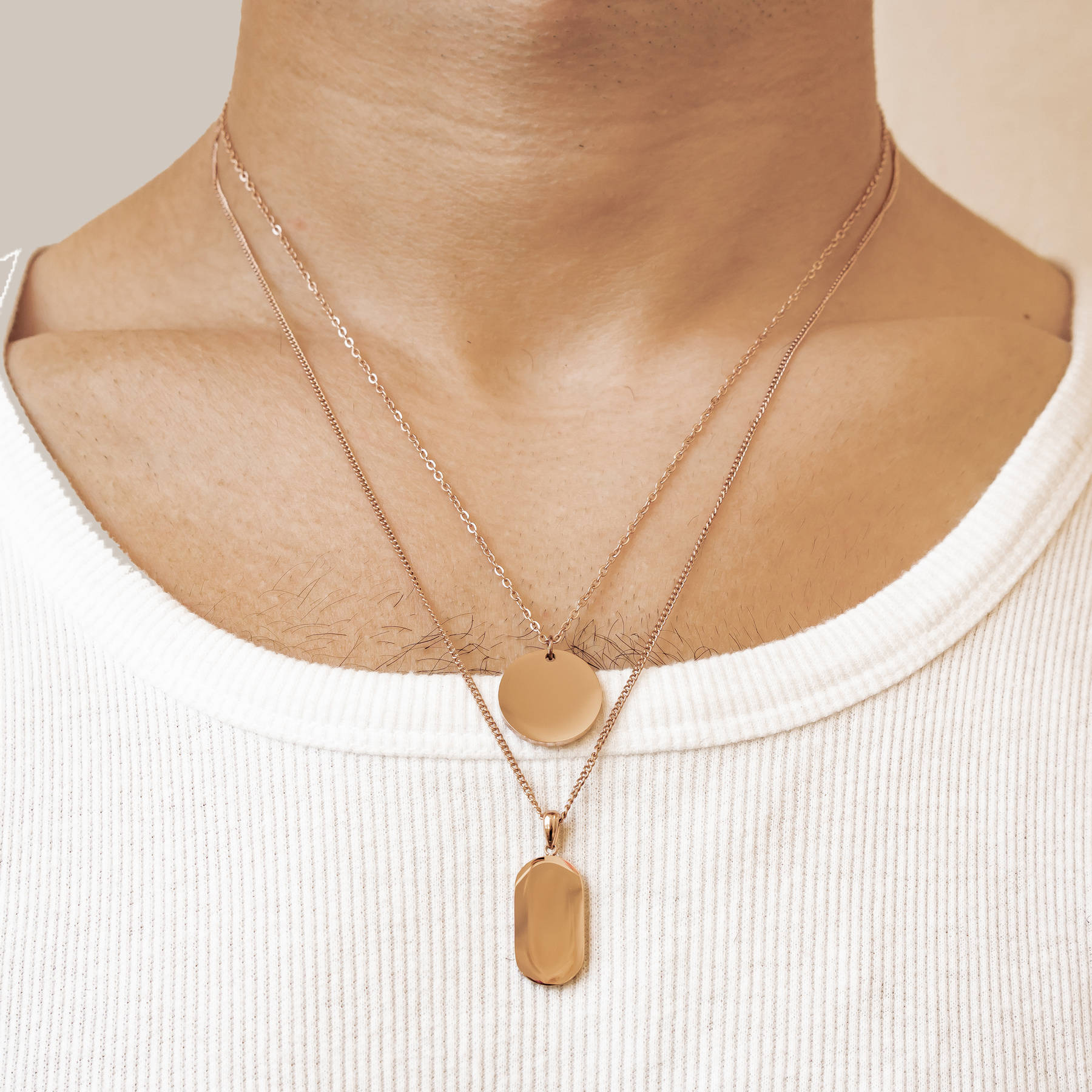 Minimalist Disc Pendant Necklace Waterproof