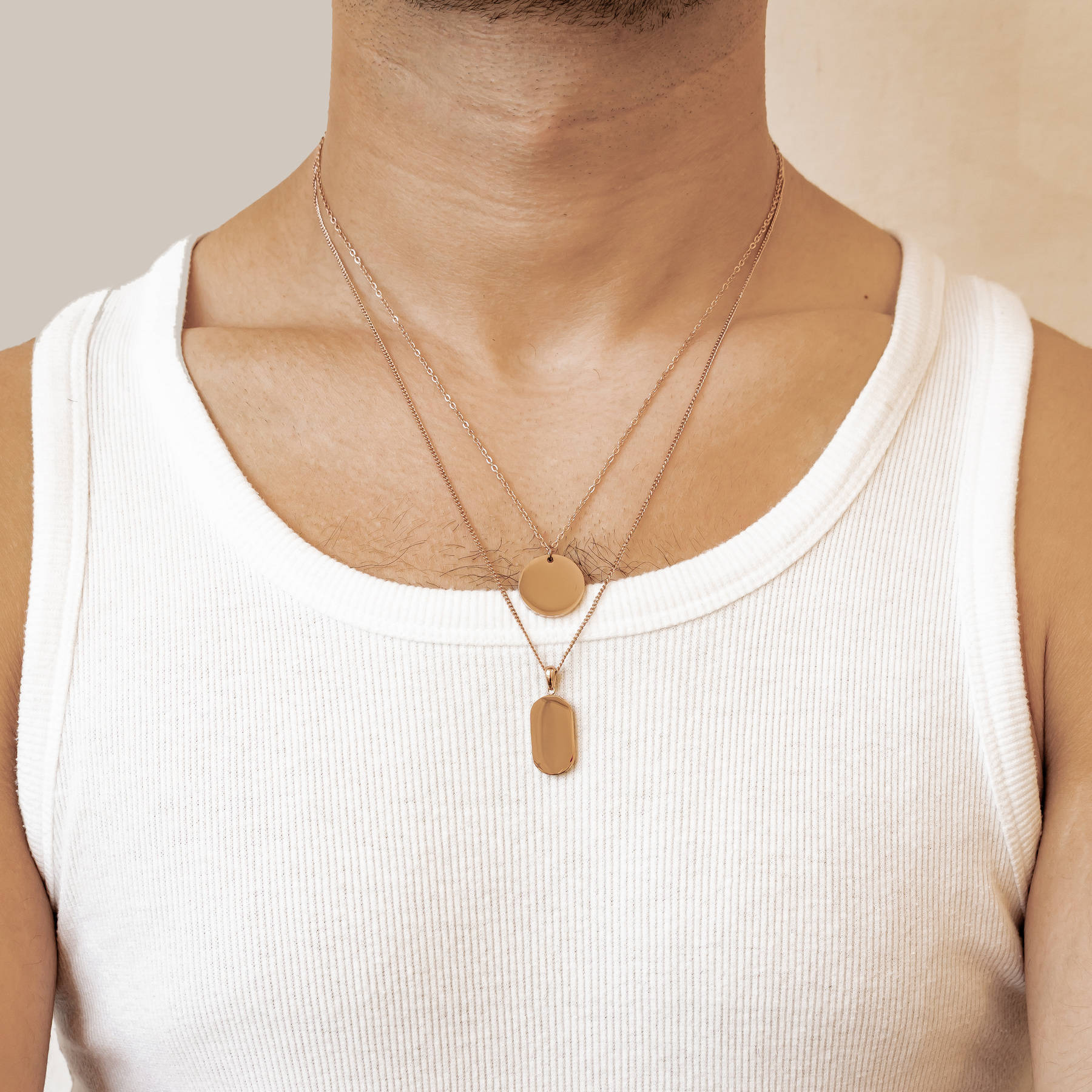 Minimalist Disc Pendant Necklace Waterproof
