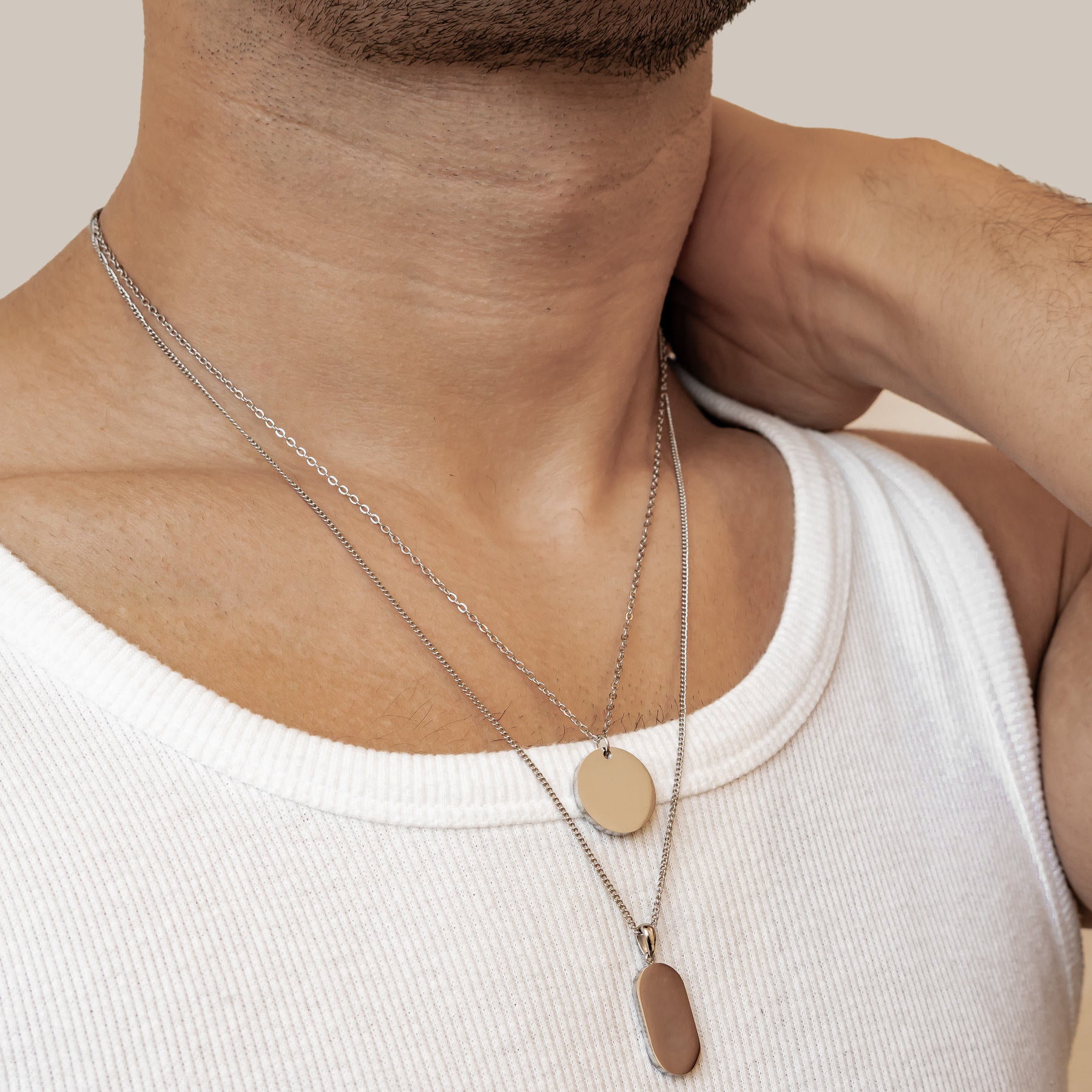 Minimalist Disc Pendant Necklace Waterproof