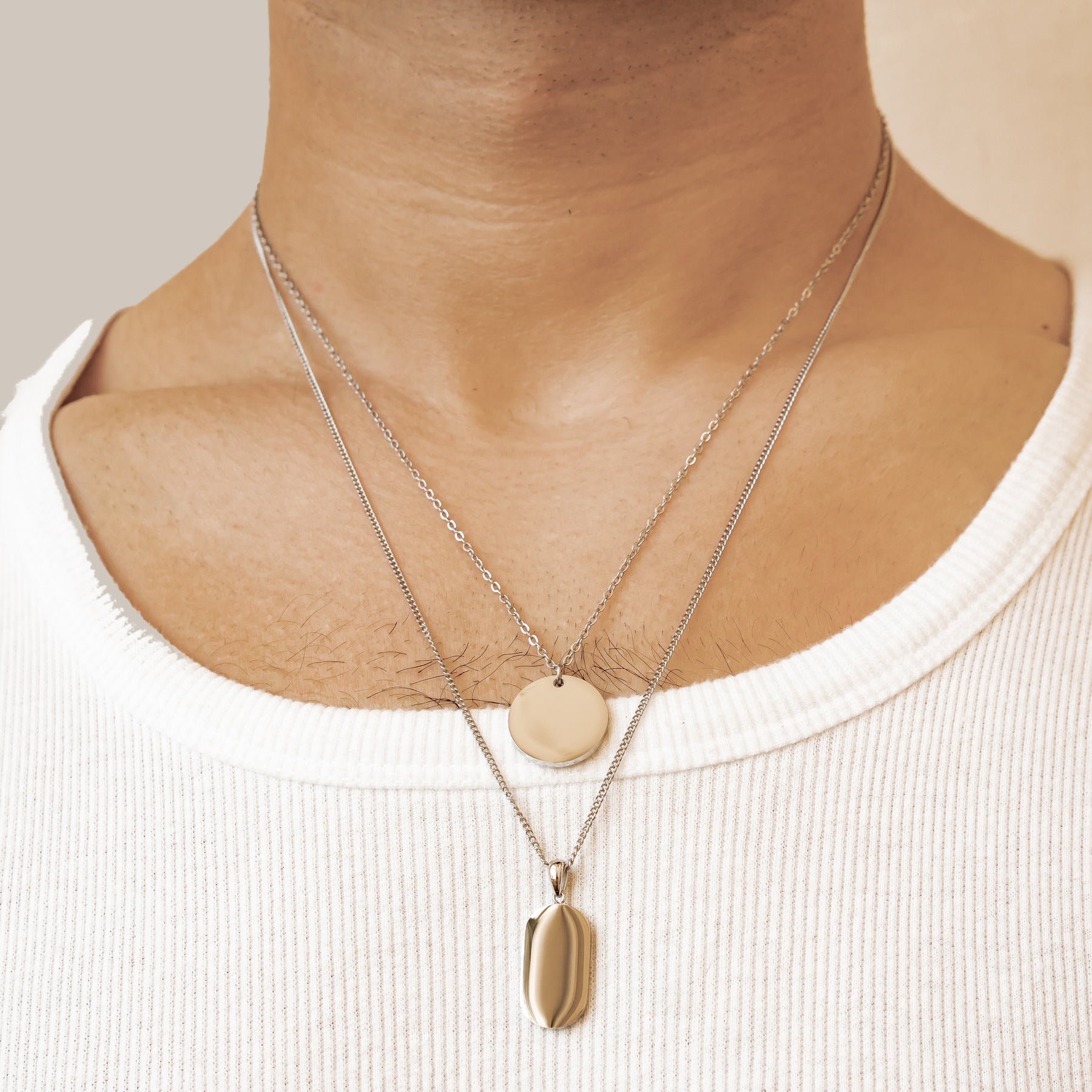 Minimalist Disc Pendant Necklace Waterproof