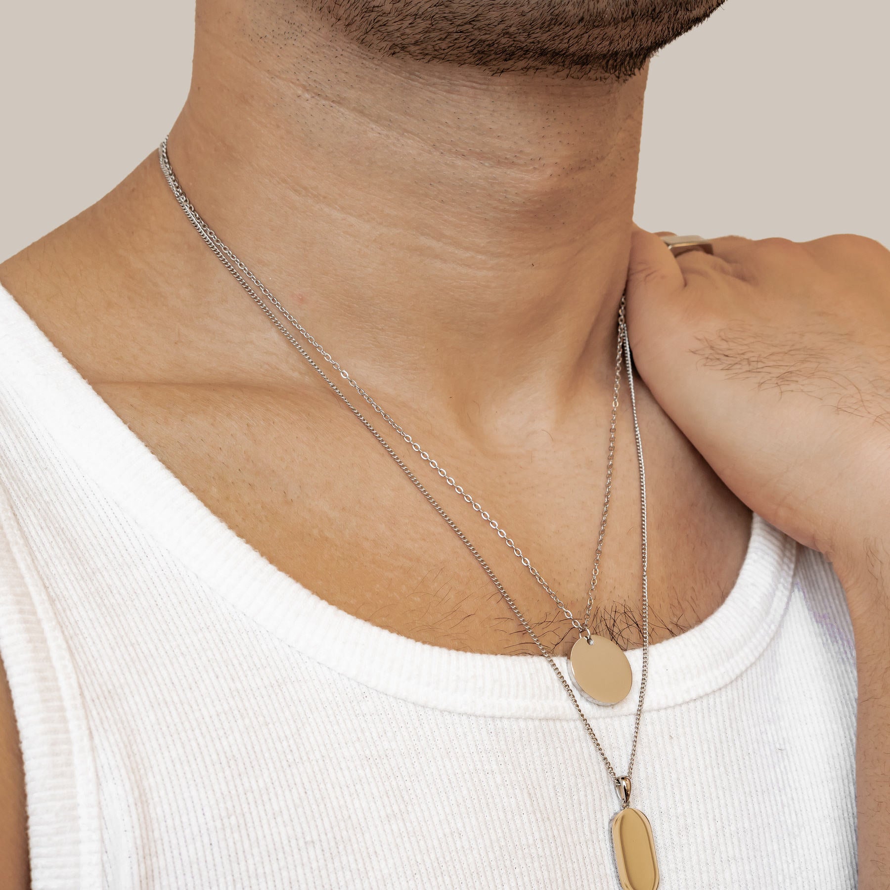 Minimalist Disc Pendant Necklace Waterproof