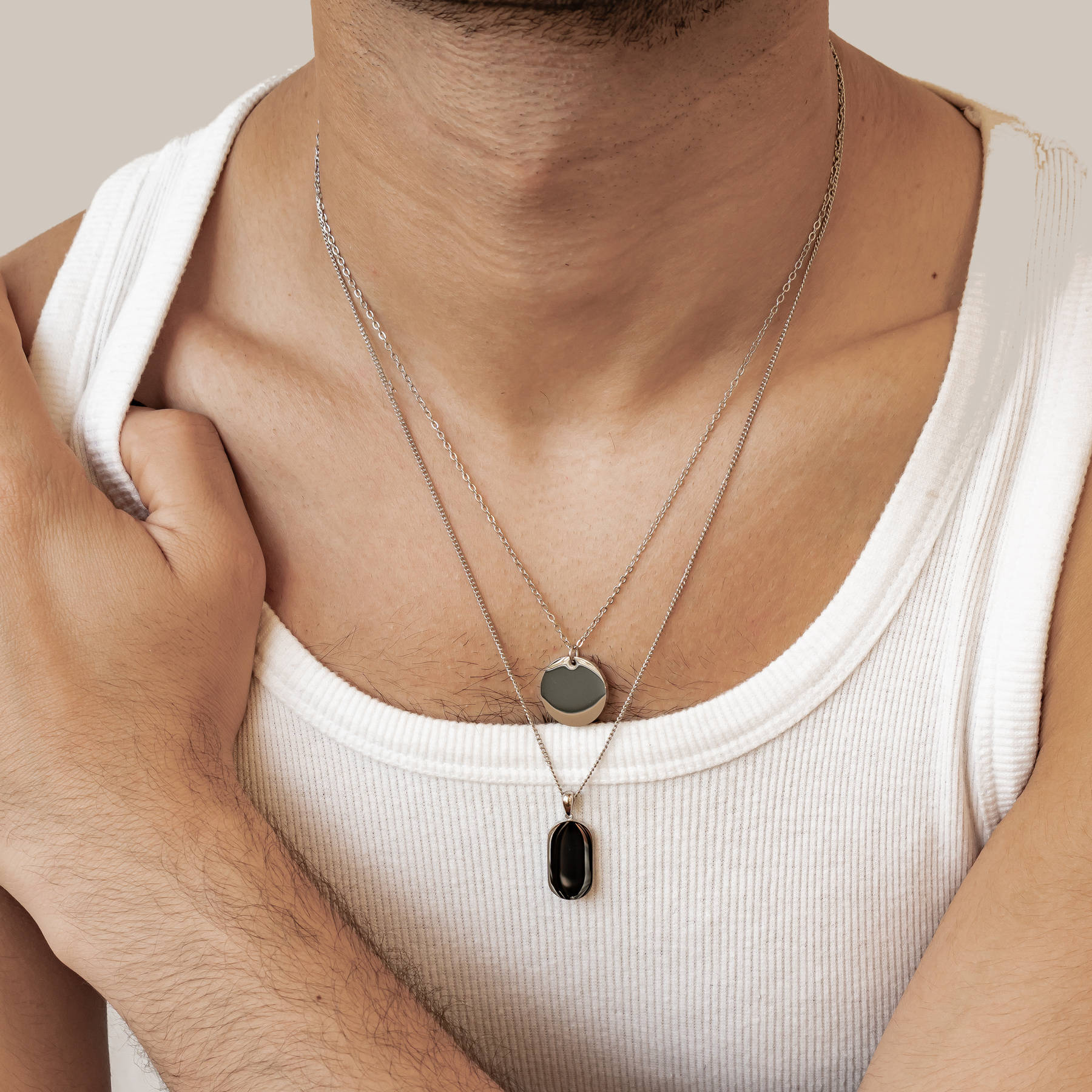 Minimalist Disc Pendant Necklace Waterproof