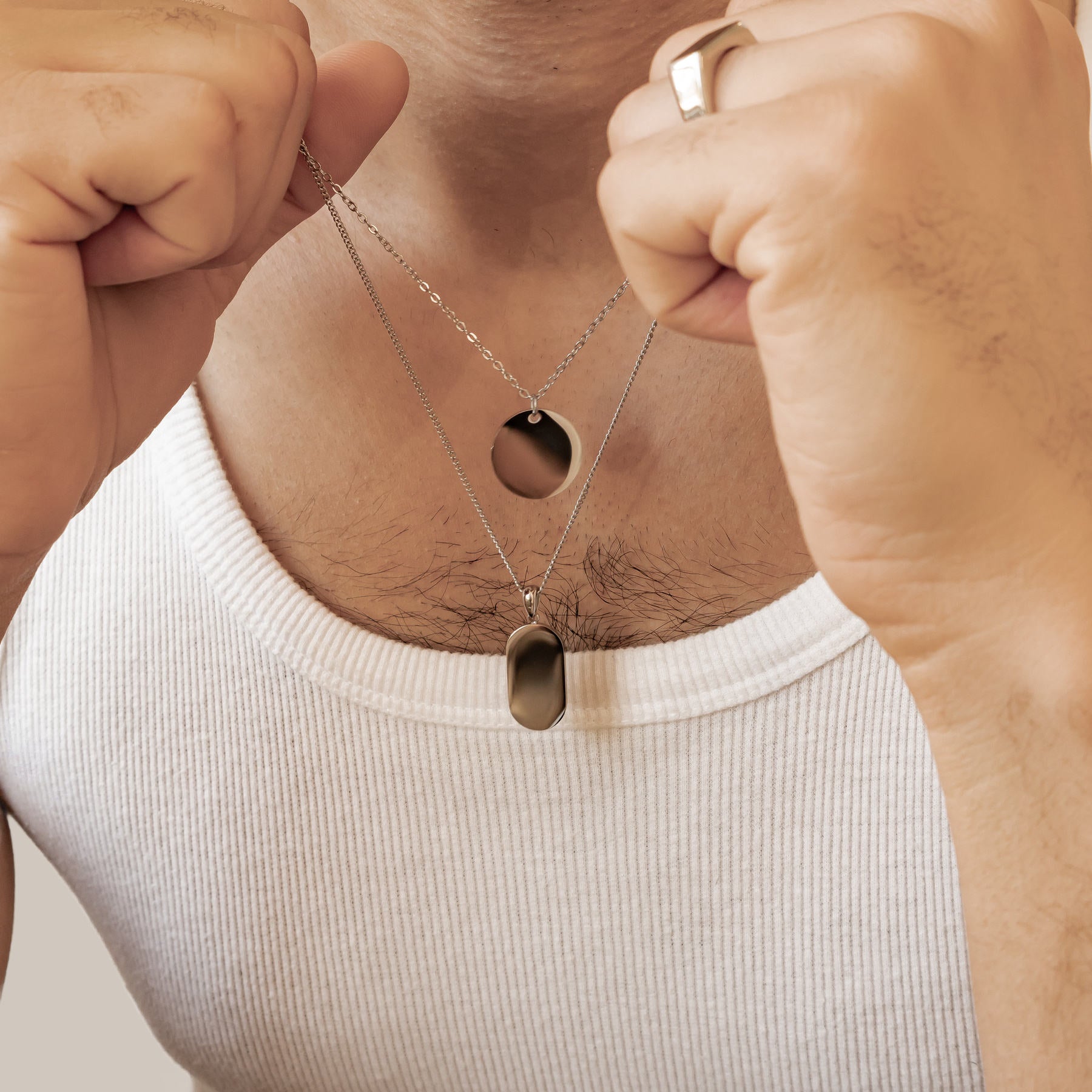 Minimalist Disc Pendant Necklace Waterproof