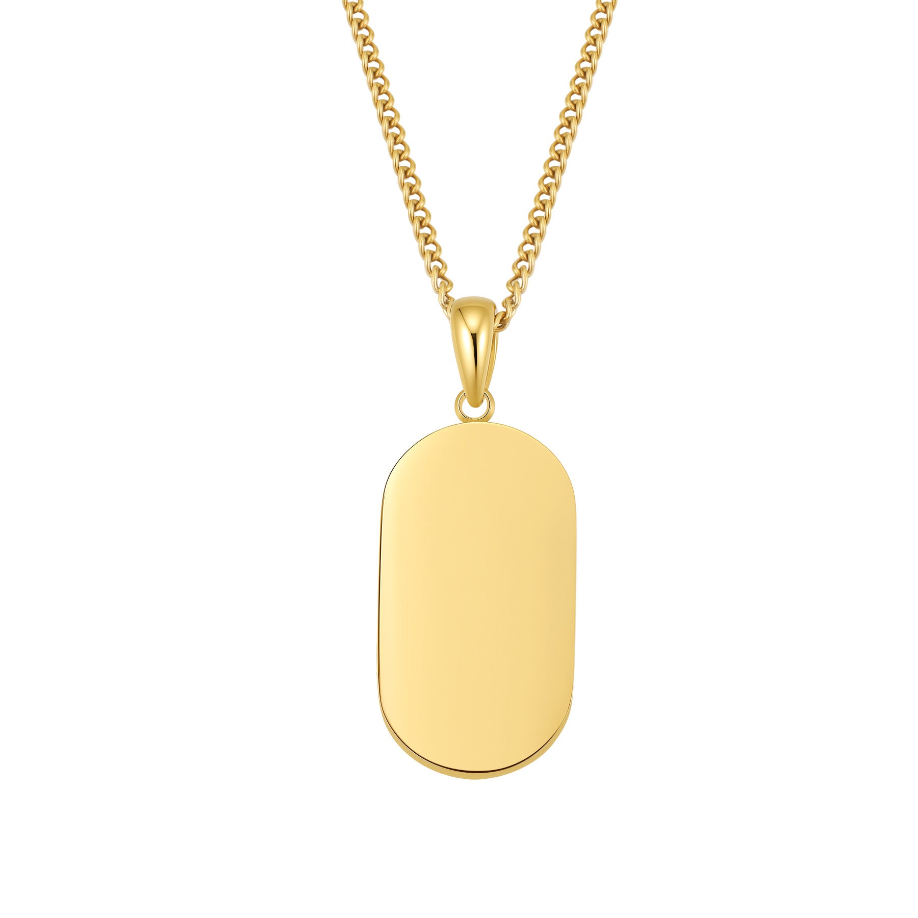 Minimalist Tag Pendant Necklace Waterproof