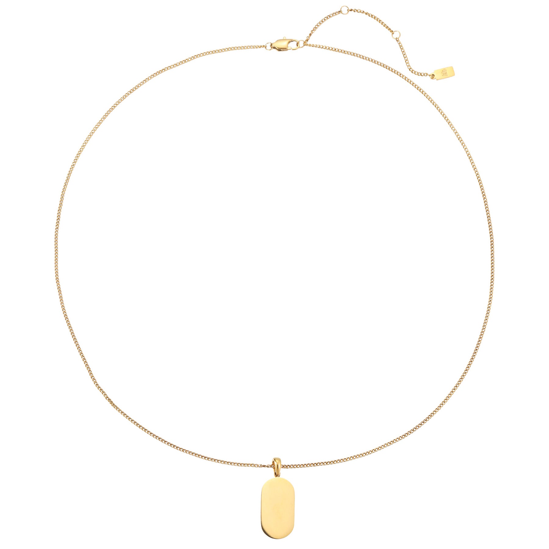 Minimalist Tag Pendant Necklace Waterproof