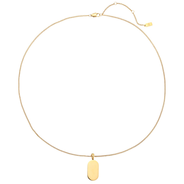 Minimalist Tag Pendant Necklace Waterproof