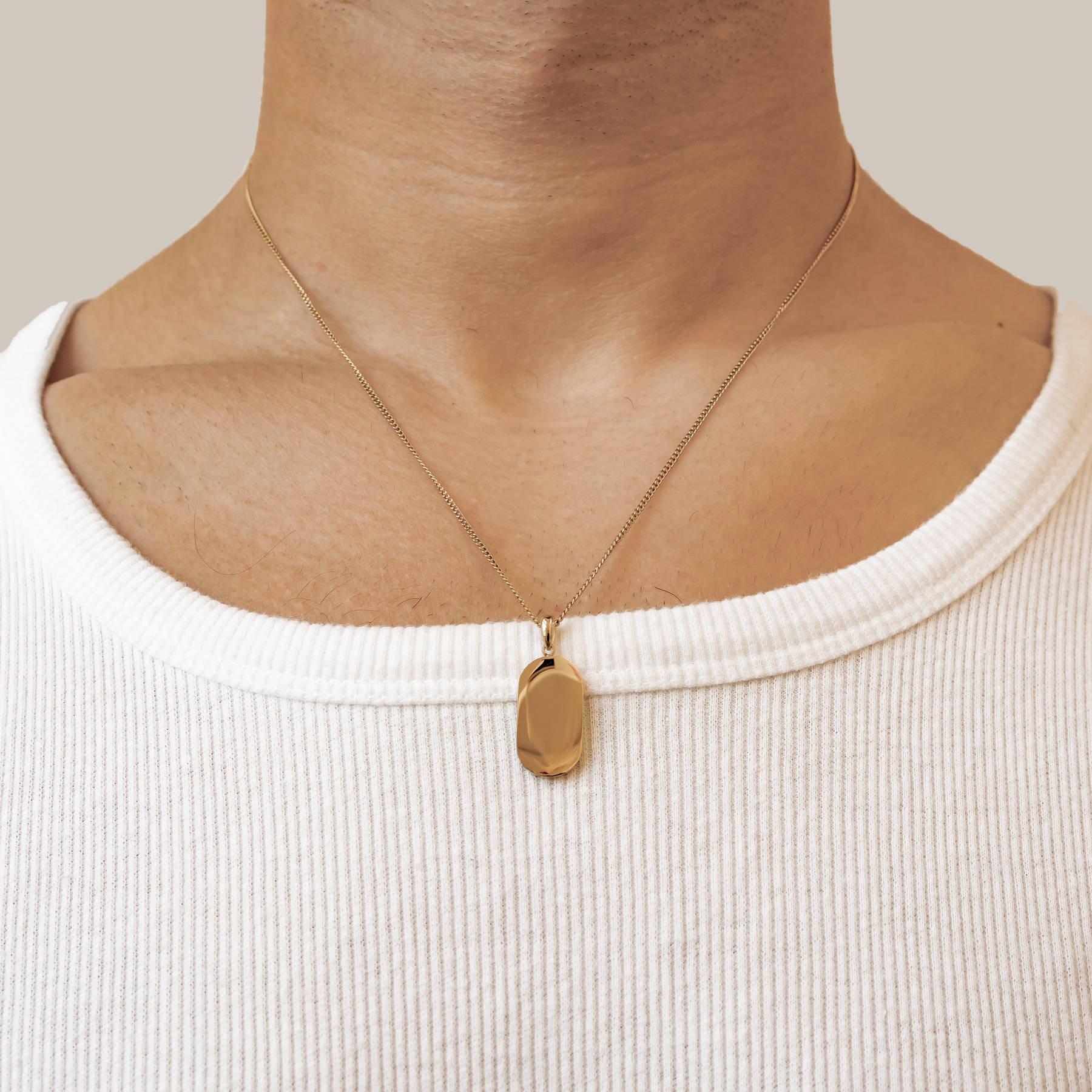 Minimalist Tag Pendant Necklace Waterproof