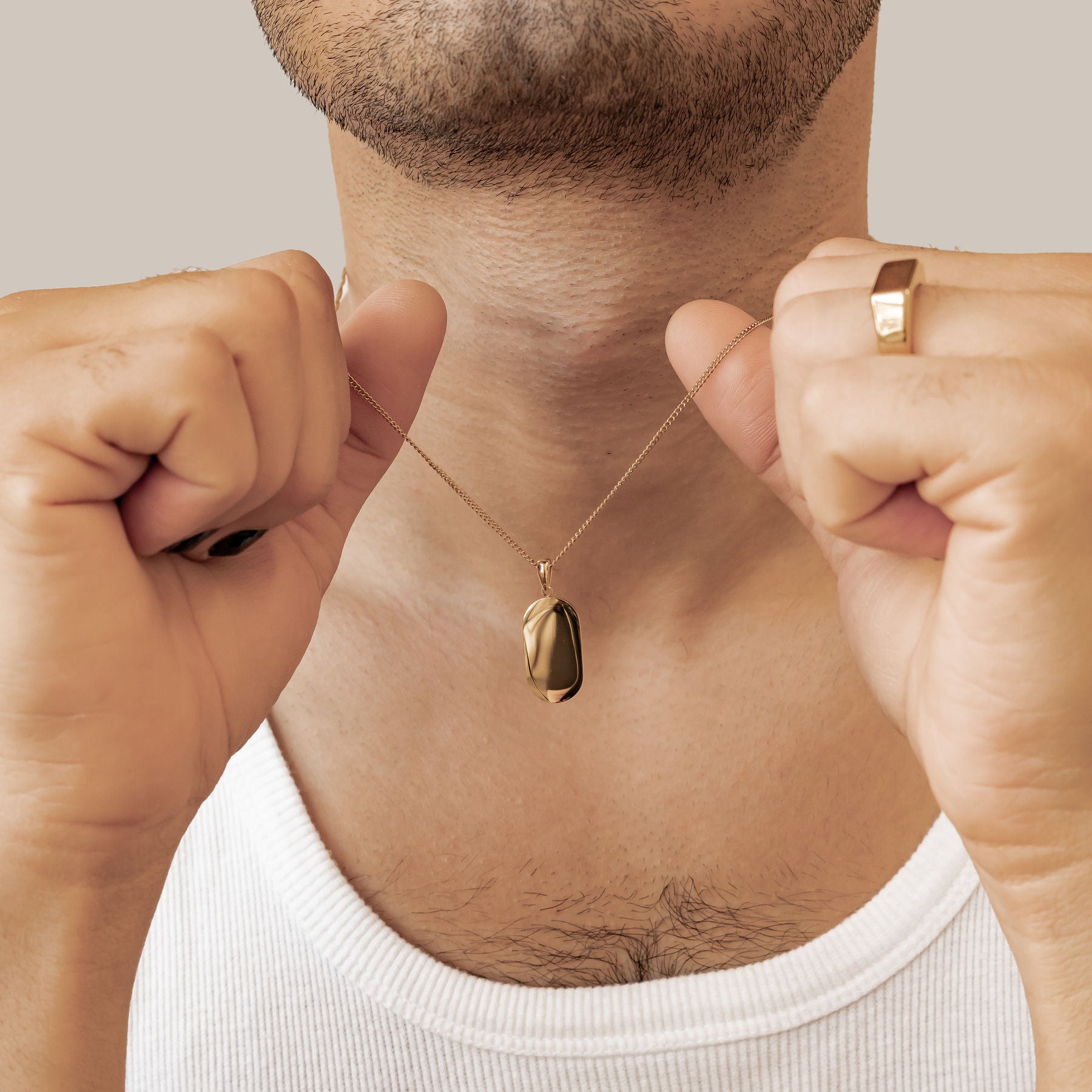 Minimalist Tag Pendant Necklace Waterproof