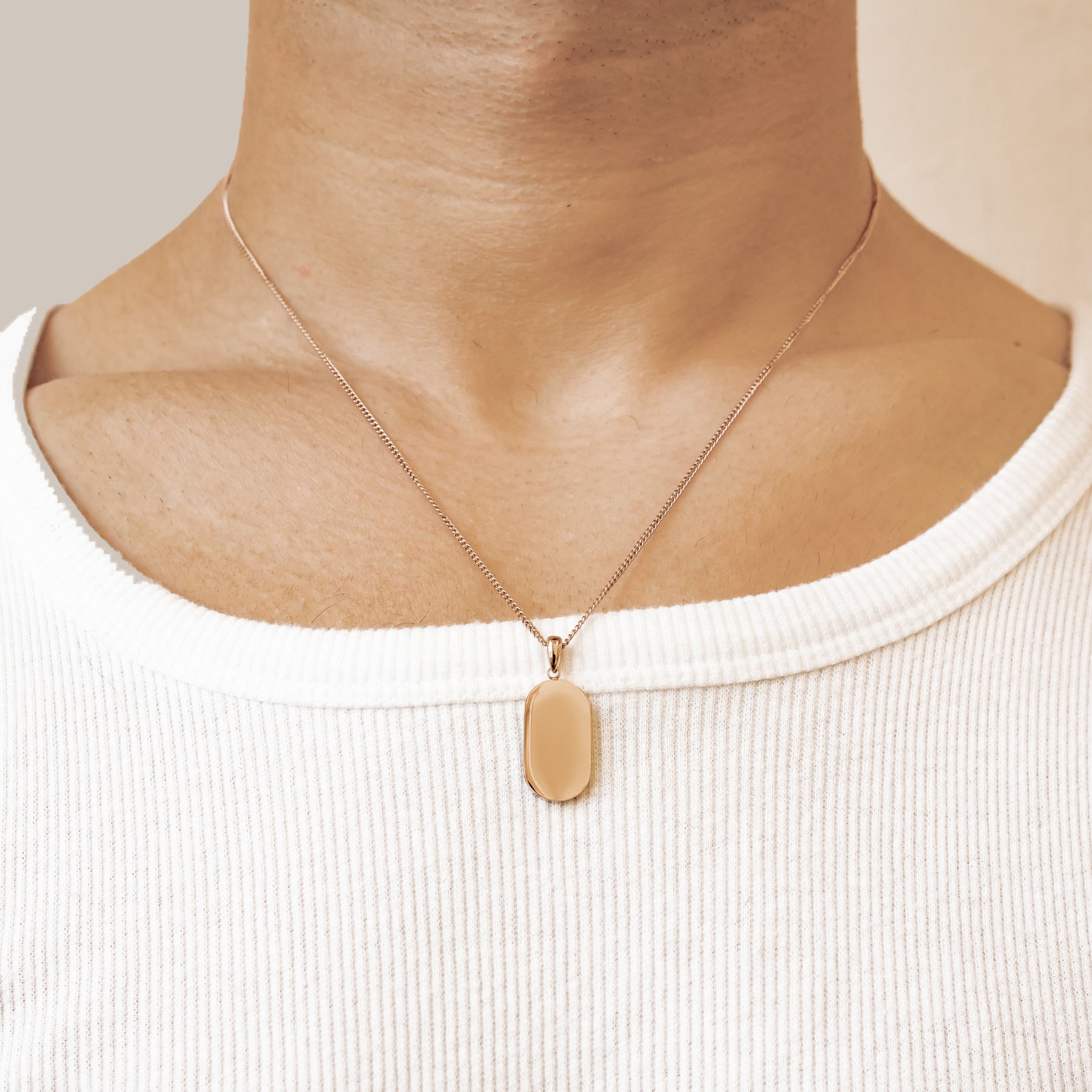 Minimalist Tag Pendant Necklace Waterproof