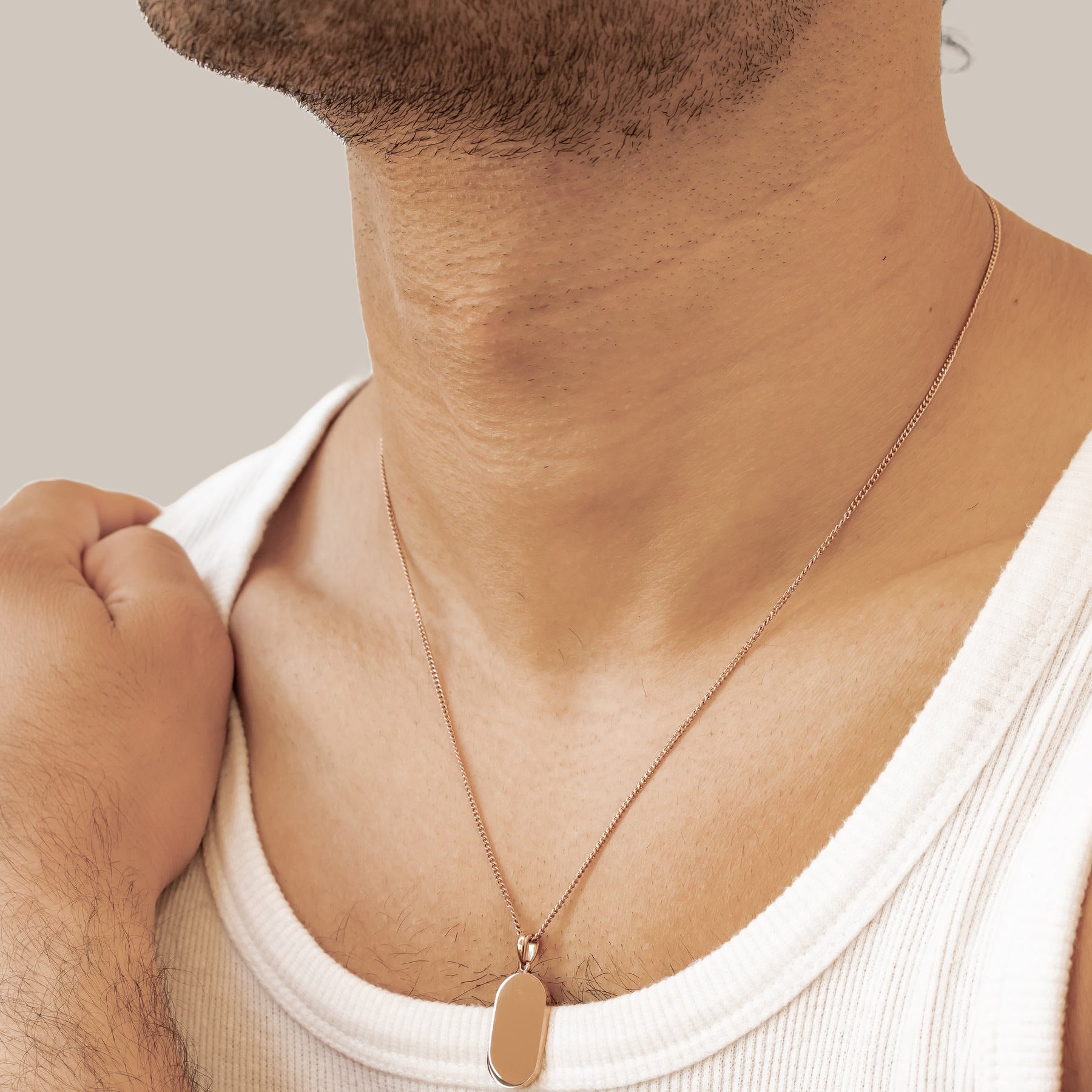 Minimalist Tag Pendant Necklace Waterproof