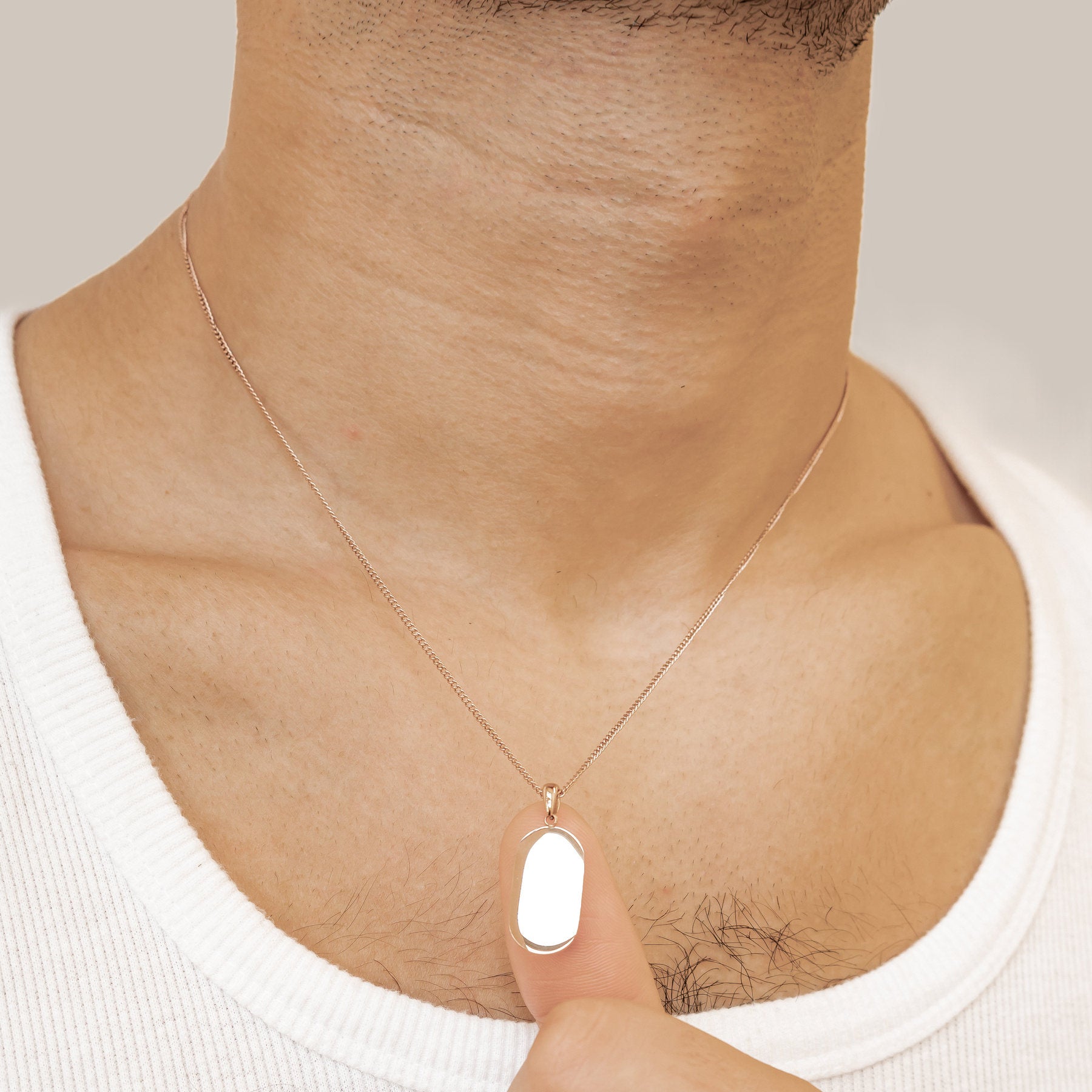 Minimalist Tag Pendant Necklace Waterproof