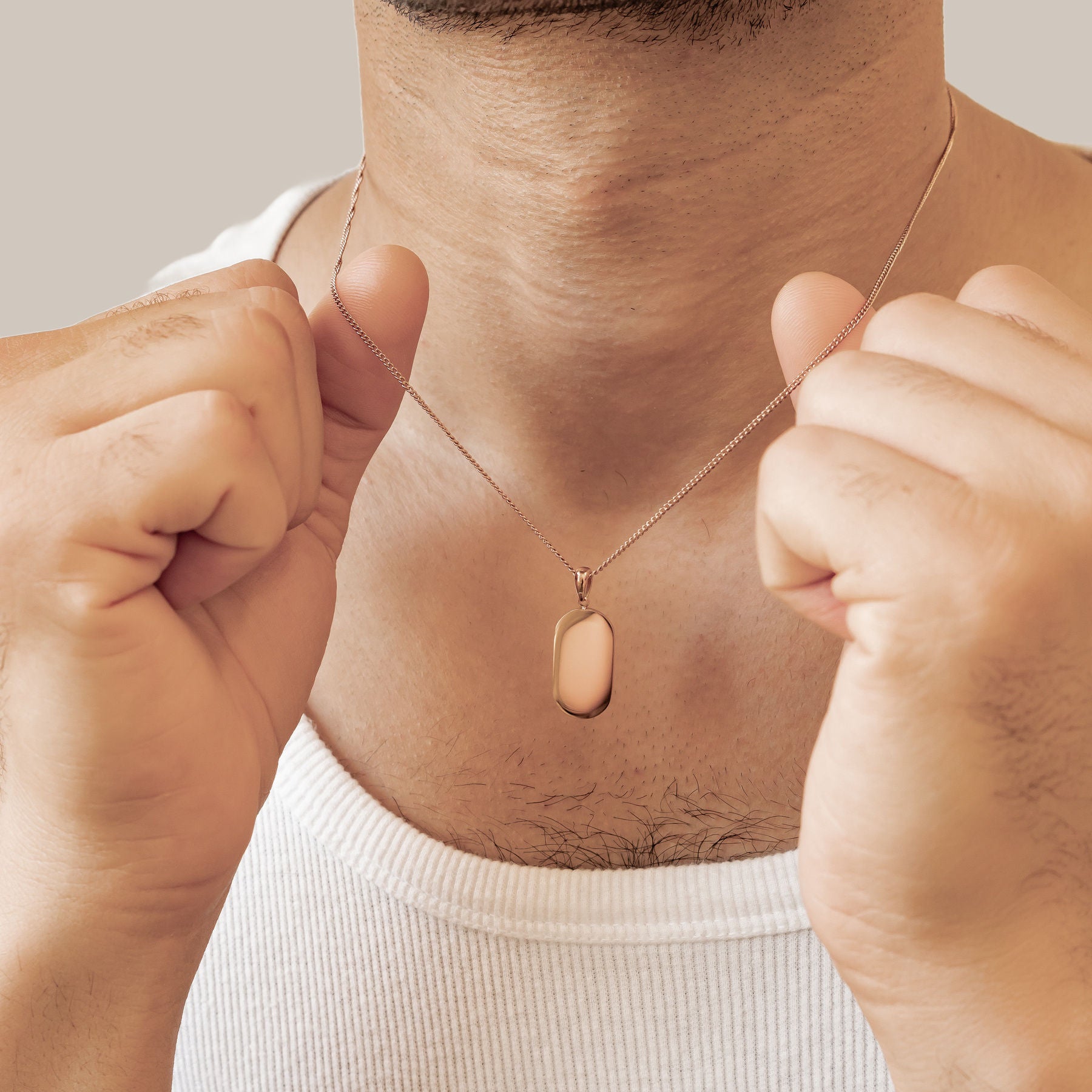 Minimalist Tag Pendant Necklace Waterproof