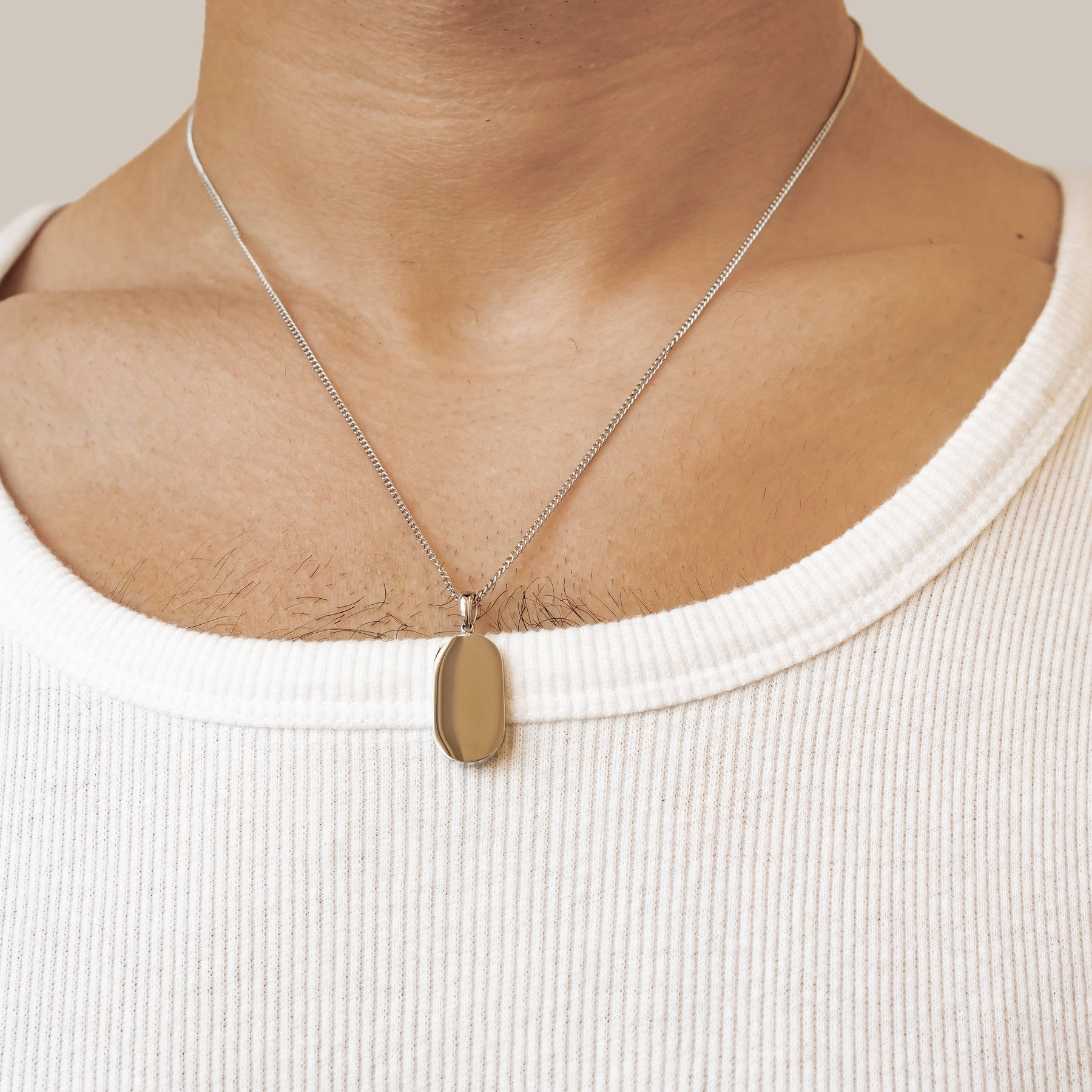 Minimalist Tag Pendant Necklace Waterproof